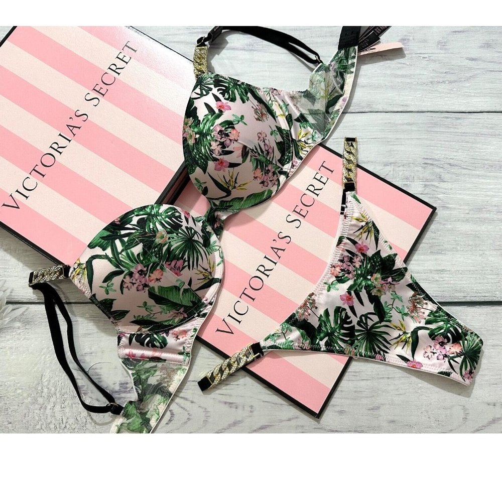 🖤💚Victoria's Secret Very Sexy Chain Strap SET-Matching Bra AND Panty💚🖤